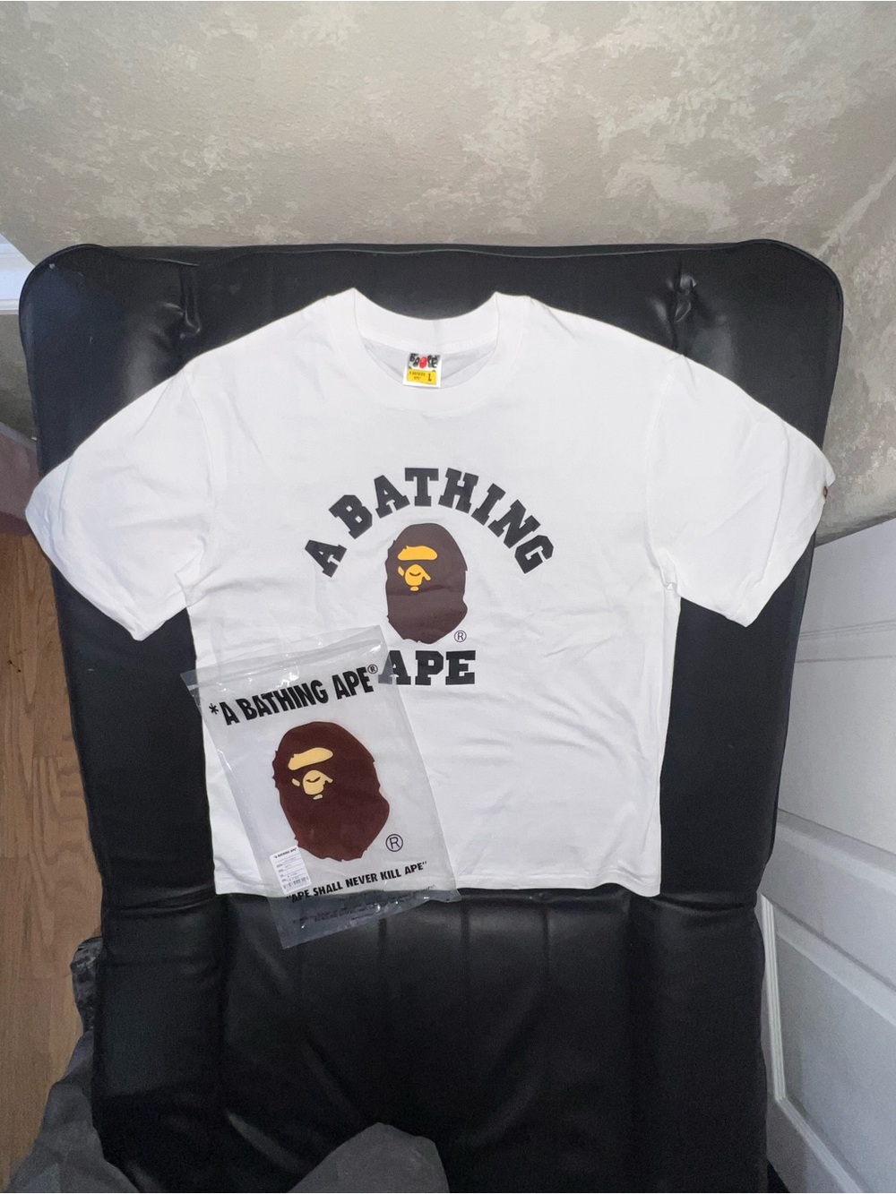 A Bathing Ape White Logo Graphic Tee